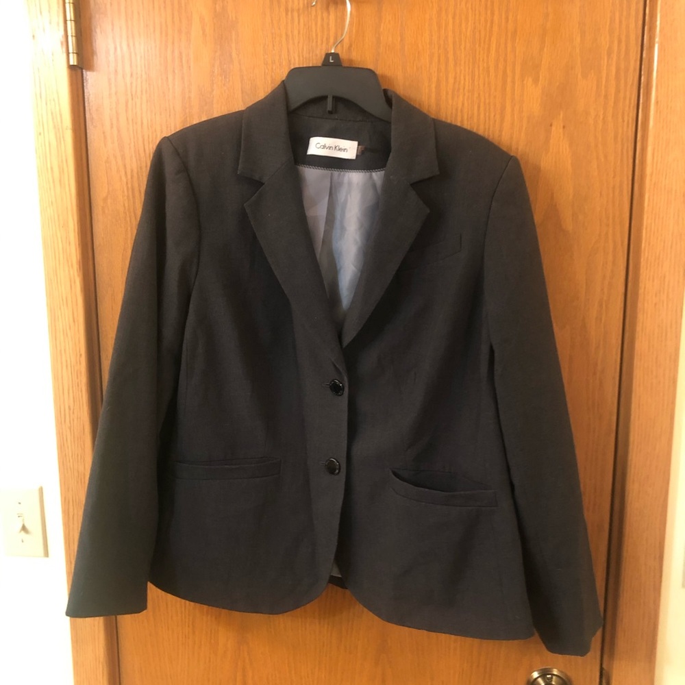 Calvin Klein Gray Suit Jacket